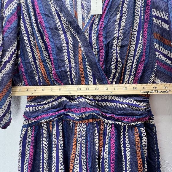 Anthropologie Maeve The Somerset purple women Blue mini 3/4 Dress size 6‎ - Picture 5 of 13